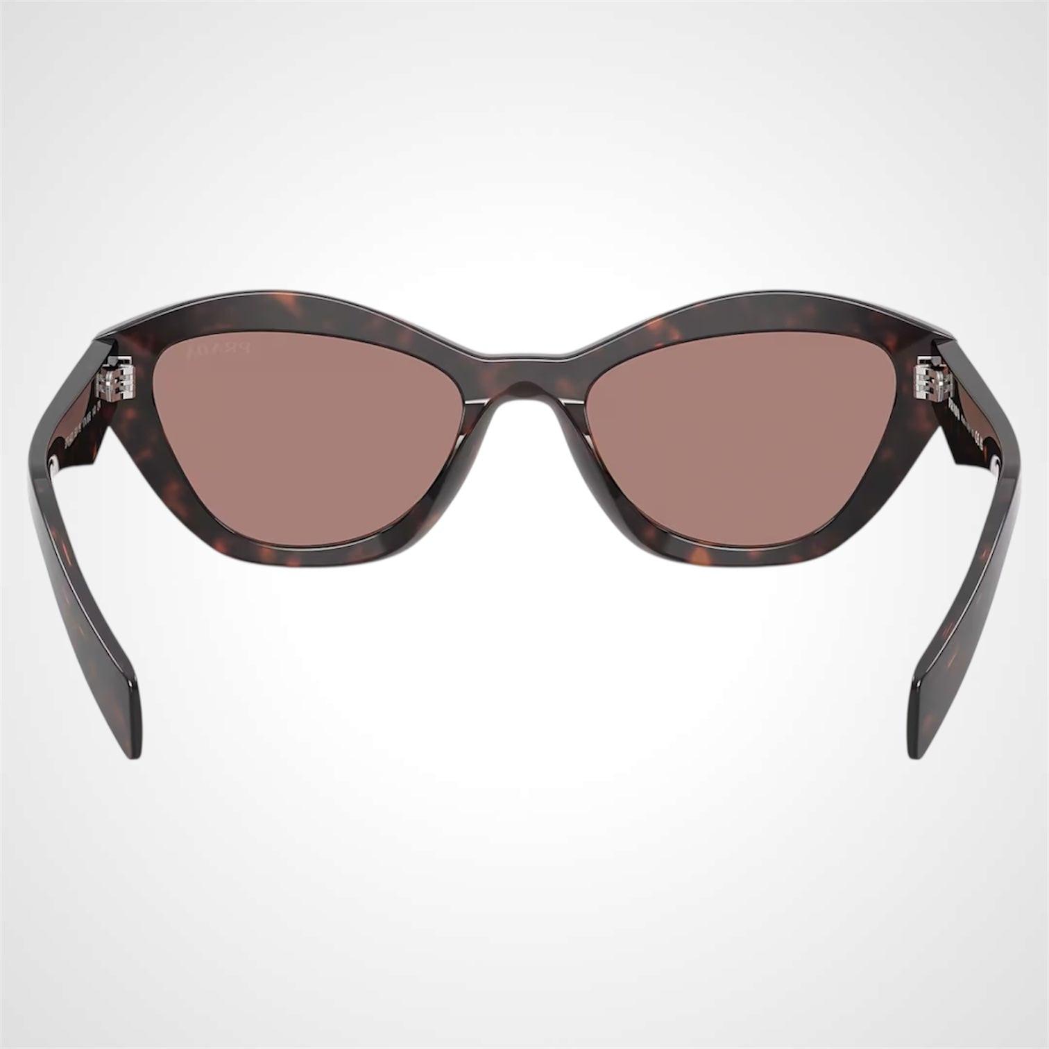 PRADA PRA02S 17N60B brown havana cat eye silver symbole sunglasses back view