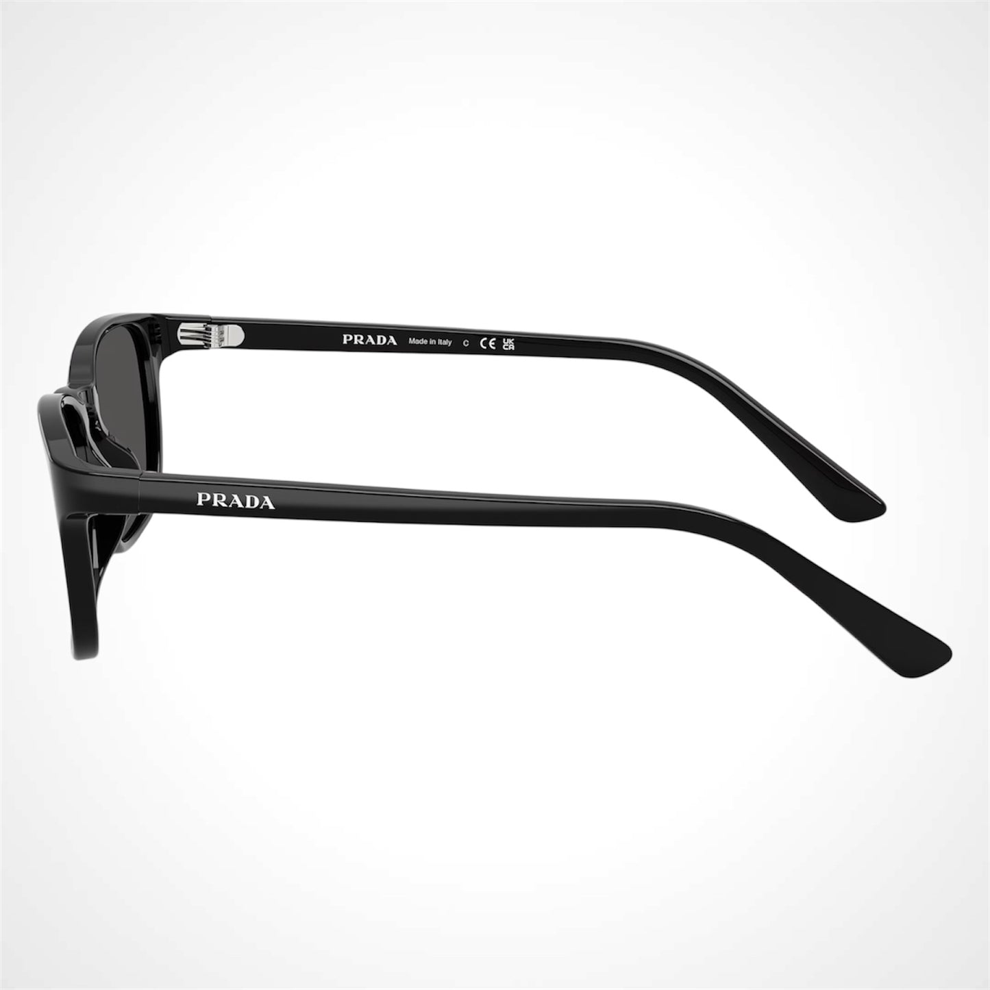 Prada PRD13SU 16K08Z black aviator pillow sunglasses for men side view 