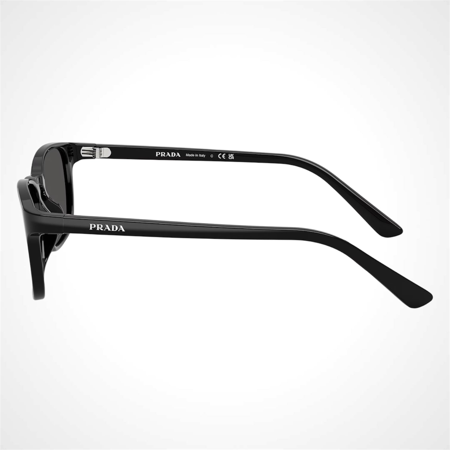 Prada PRD13SU 16K08Z black aviator pillow sunglasses for men side view 