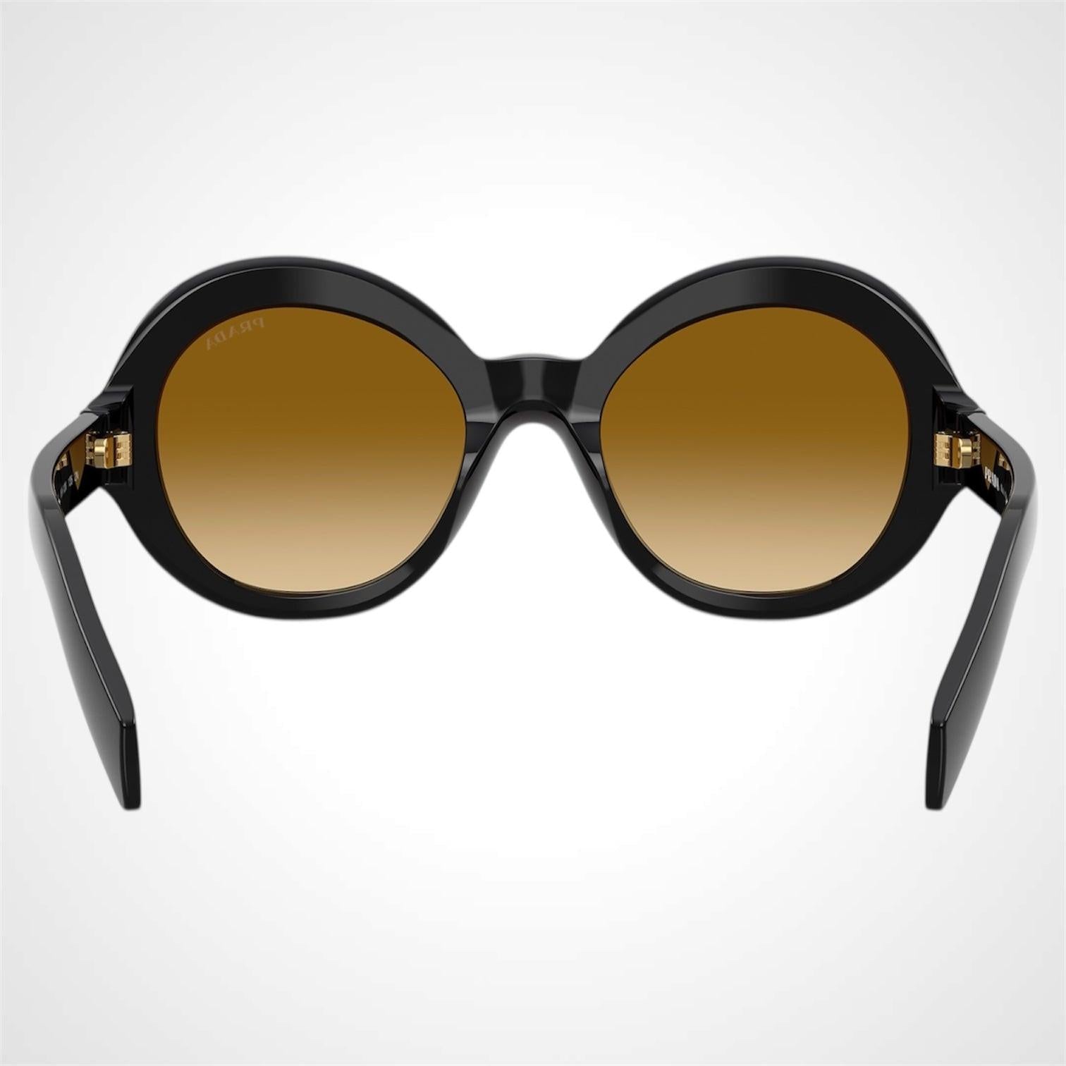 PRD08SU 16K10X Prada black round sunglasses back view 