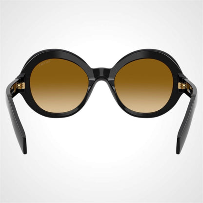 PRD08SU 16K10X Prada black round sunglasses back view 