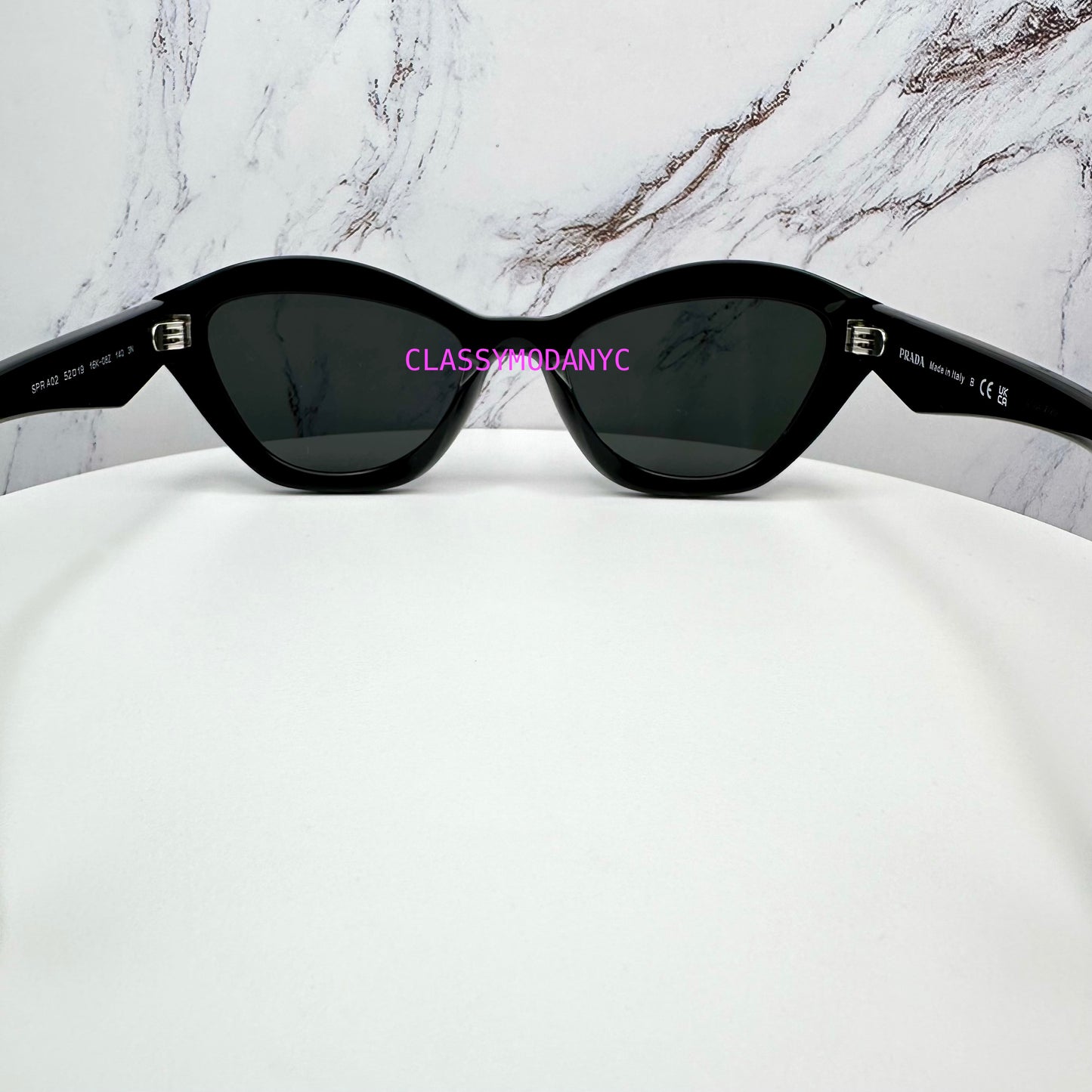 Prada sunglasses PRA02S 16K08Z womens grey lens back view 