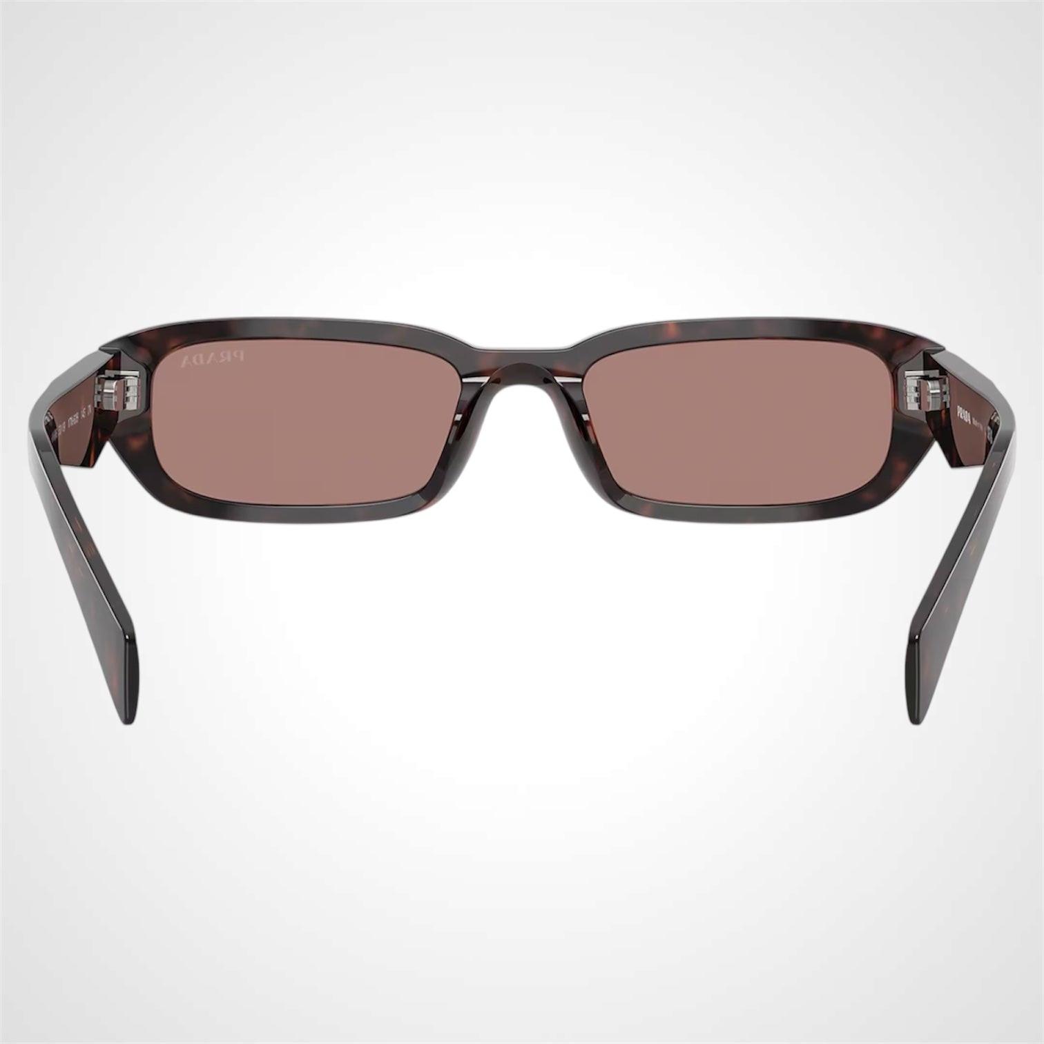 Prada 0PRB06S 17N60B rectangle brown tortoise symbole logo sunglasses back view