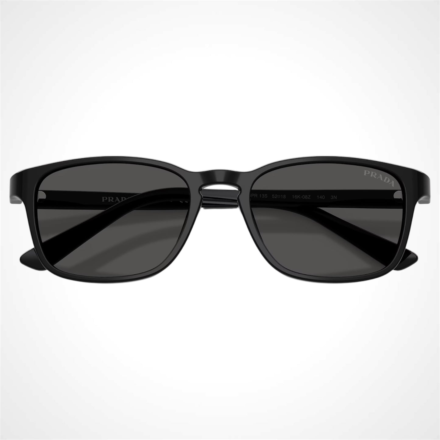 Prada PRD13SU 16K08Z black aviator pillow sunglasses for men front view 