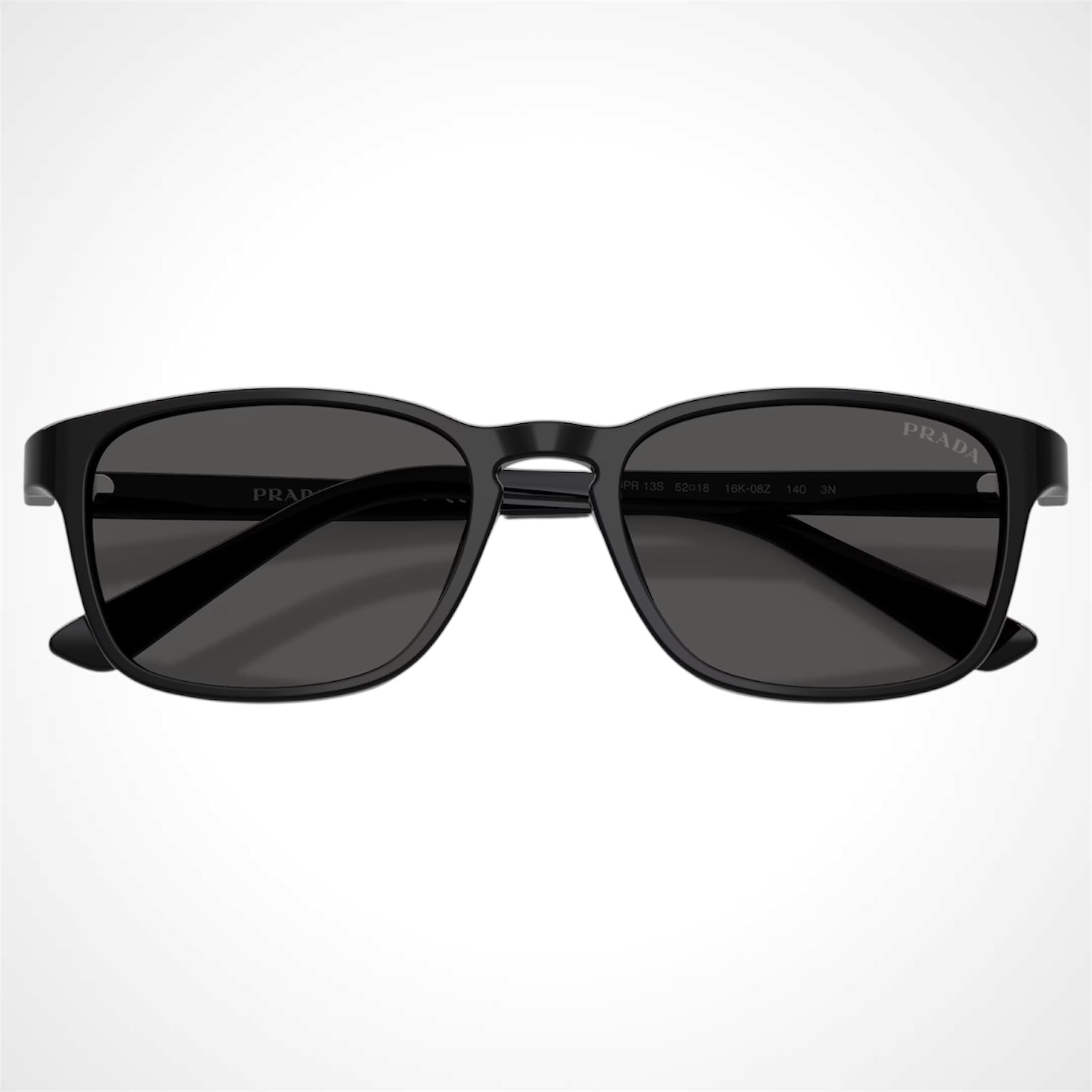 Prada PRD13SU 16K08Z black aviator pillow sunglasses for men front view 