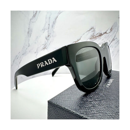 PR C04S 16K08Z Prada sunglasses black acetate with silver metal logo 