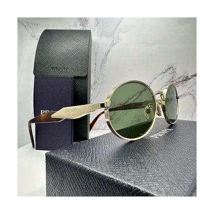 SPR65Z ZVN70L Prada gold metal sunglasses with green lens 