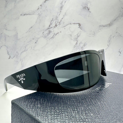 PRADA 0PRA14S 1AB5S0 wrap symbole sunglasses 