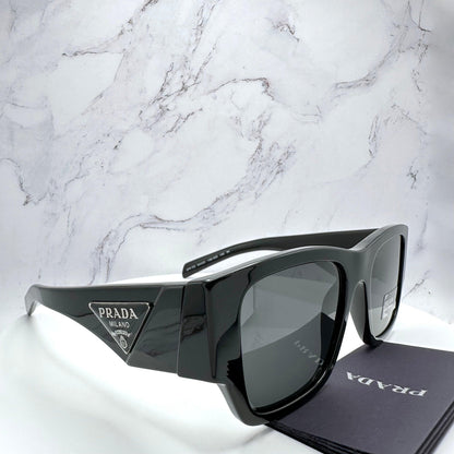 Prada PR10ZS 1AB5S0 black sunglasses triangle logo