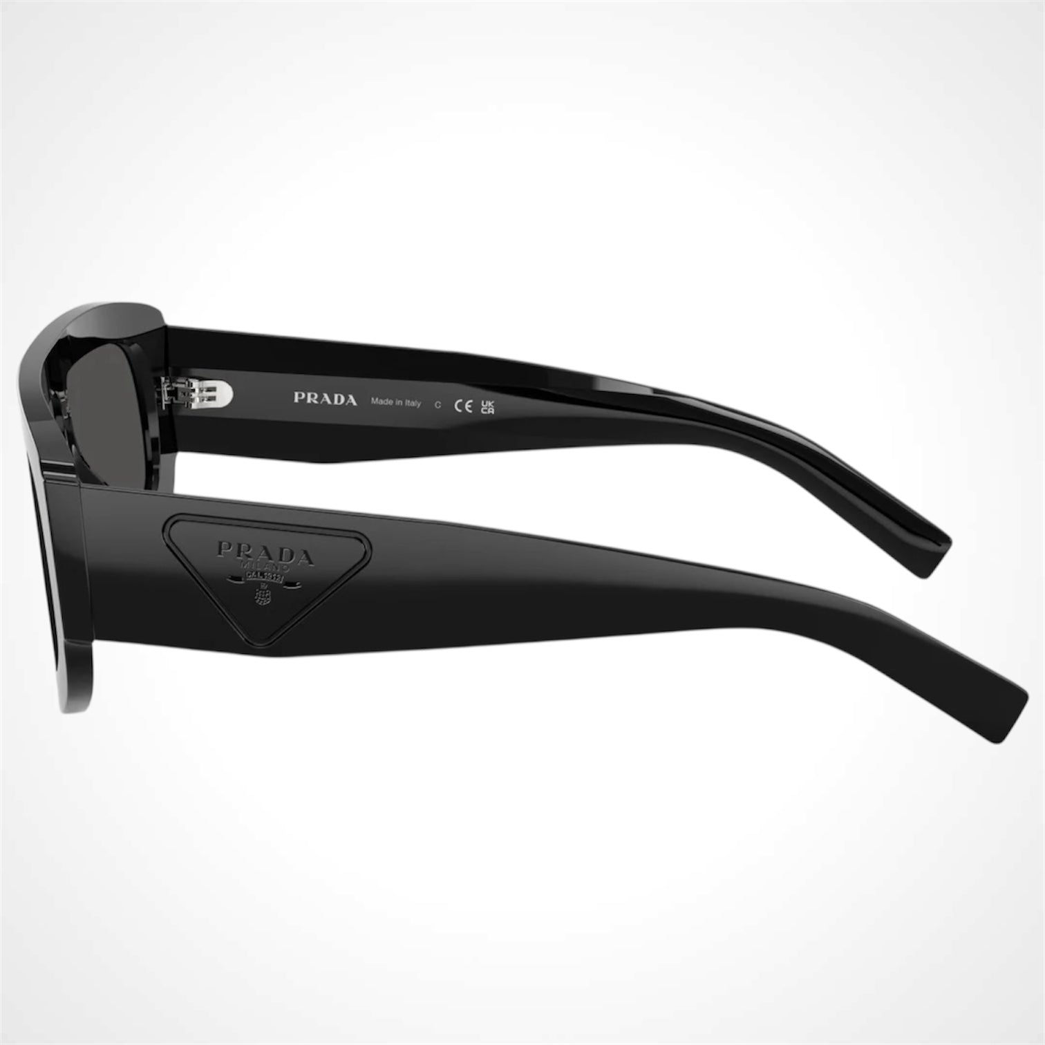 PRD10S 16K08Z black shield grey lens side view sunglasses 