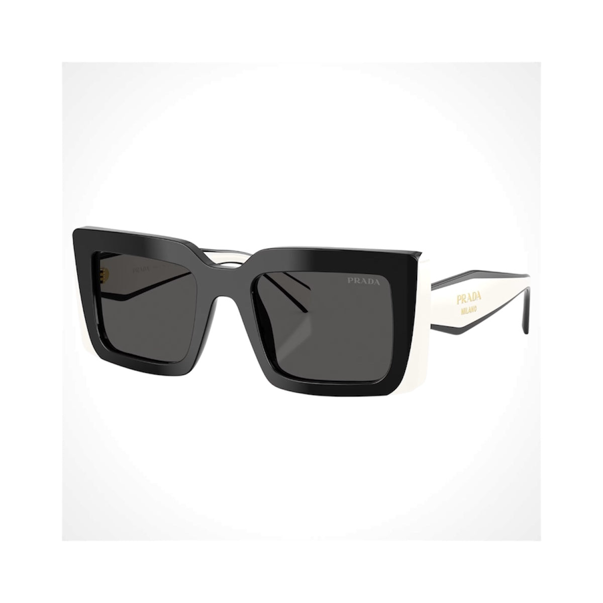 Shop Prada PR D01S 20G08Z Sunglasses Black White 