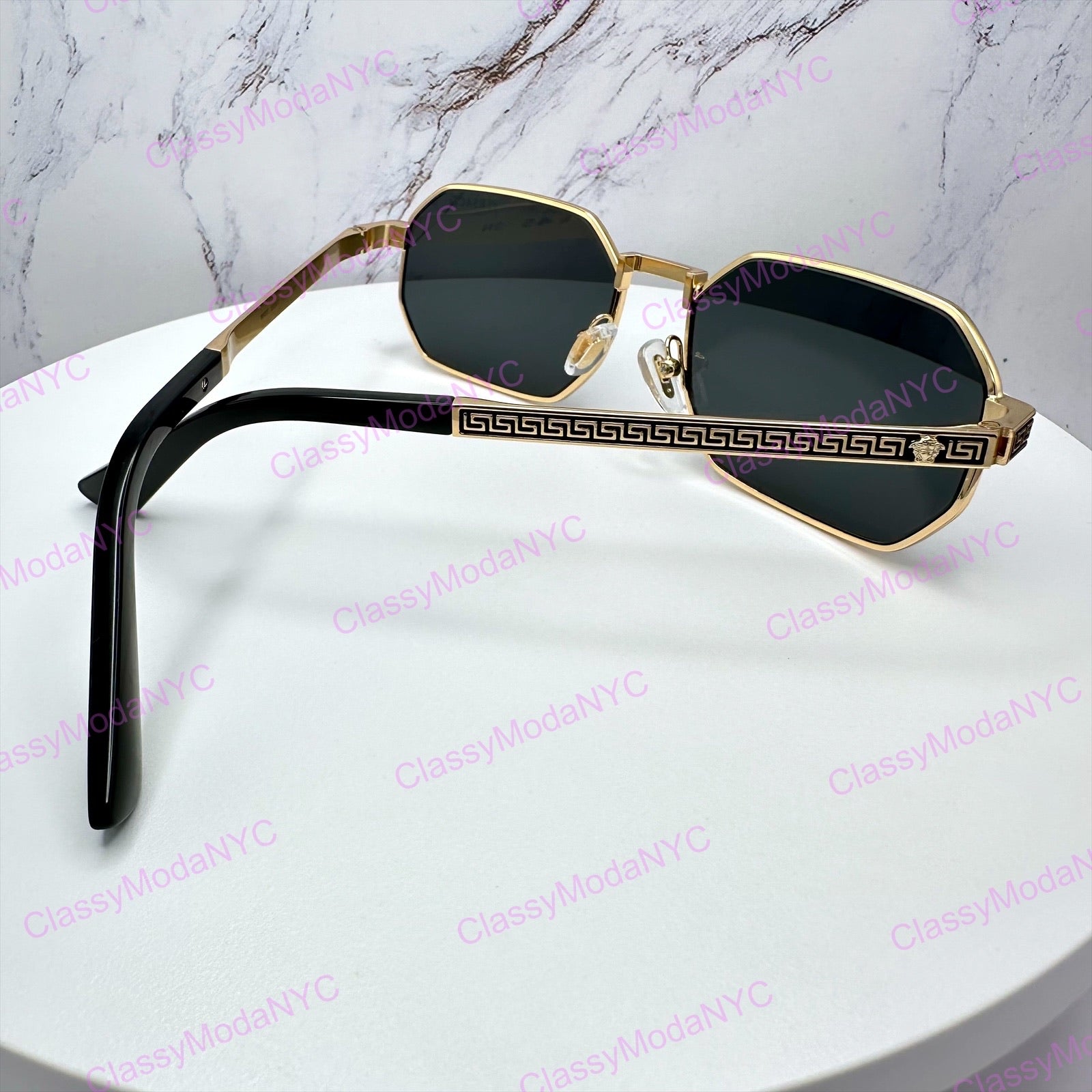 VE2297 100287 Versace gold metal sunglasses back view 