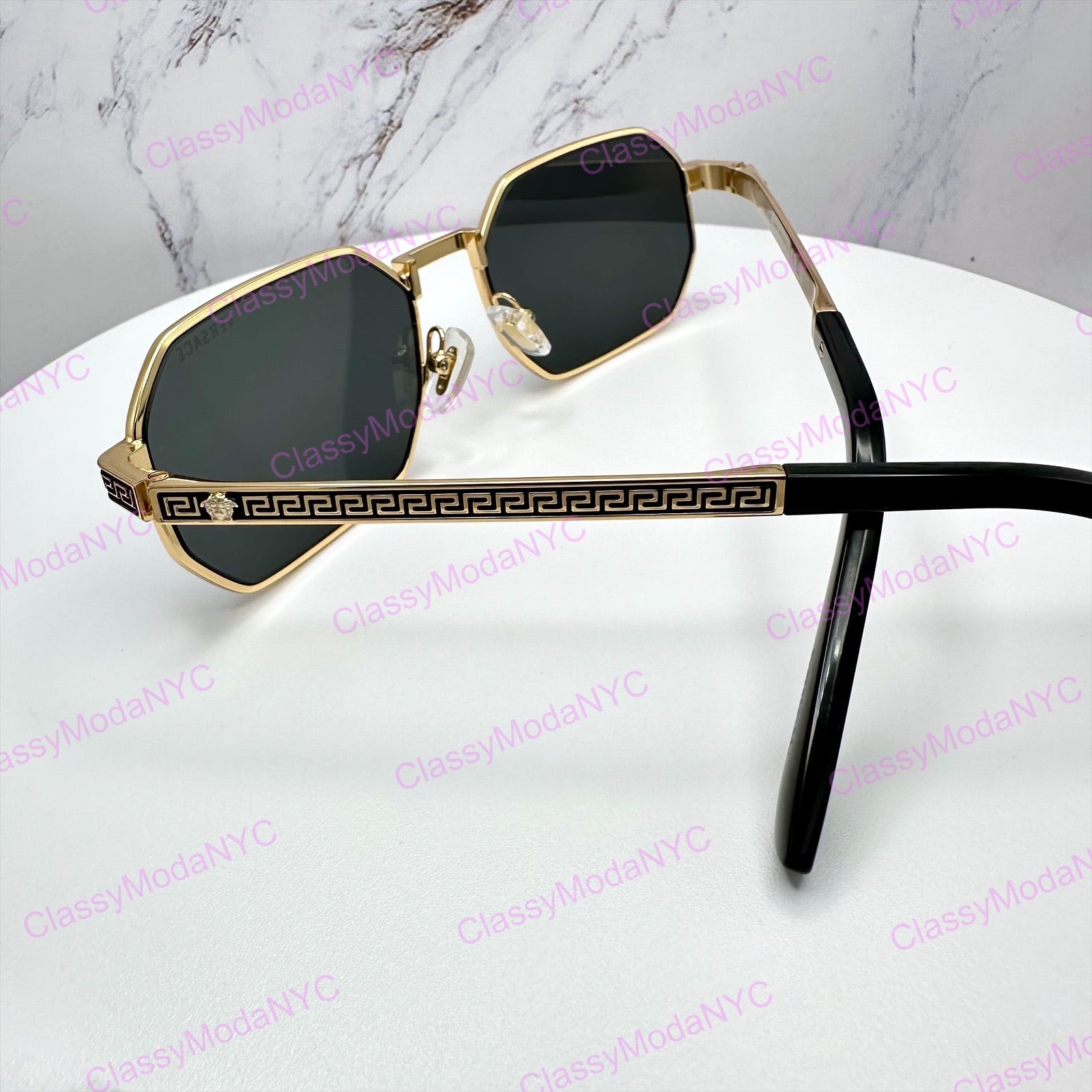 VE2297 100287 Versace gold metal sunglasses back view 