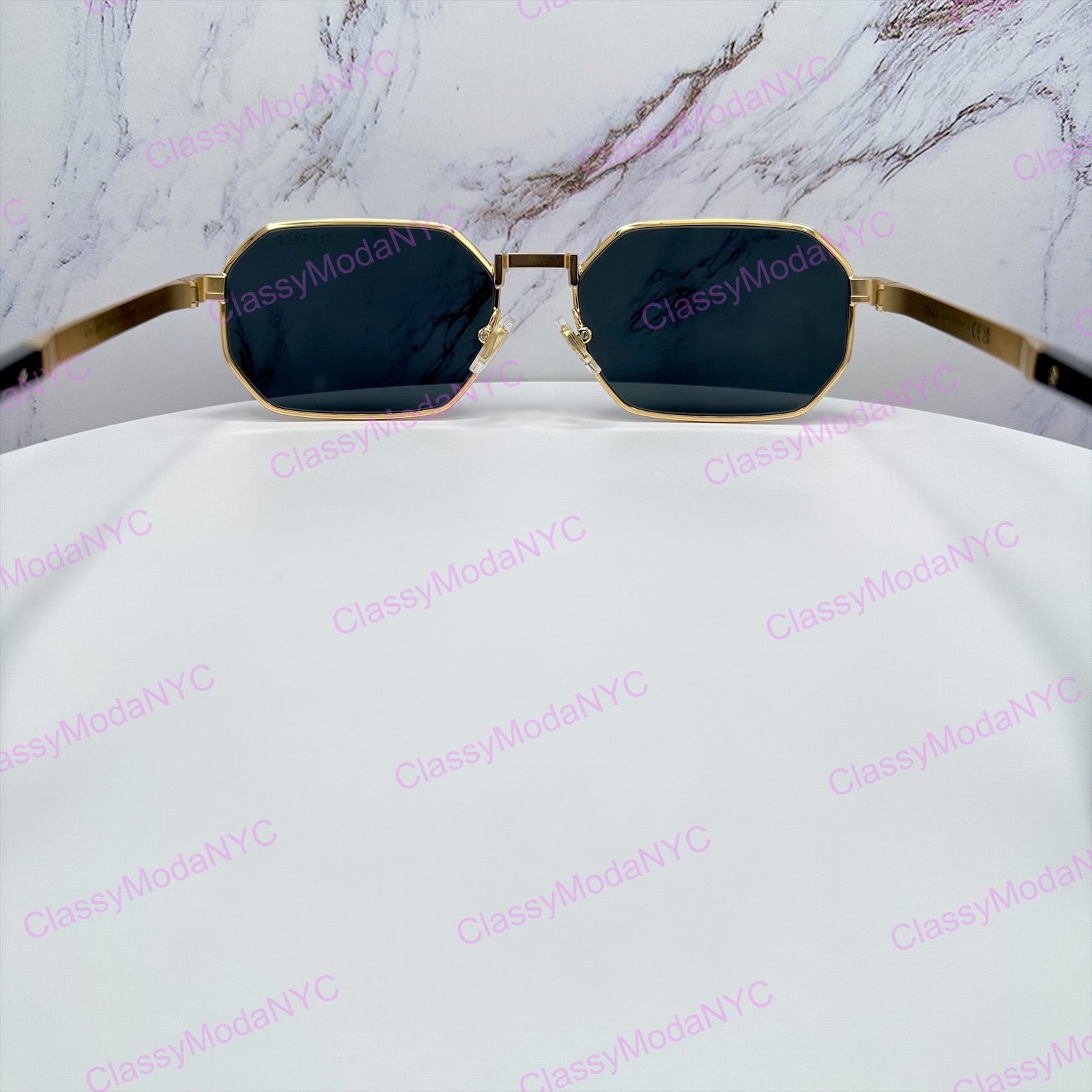 VE2297 100287 Versace gold metal sunglasses back view with case 