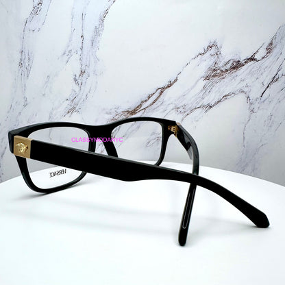 VE3380 GB1 Versace eyeglasses back view with gold medusa back view 