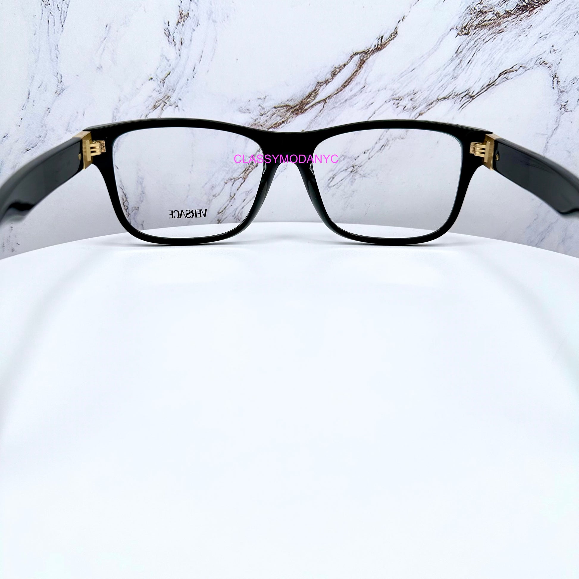 VE3380 GB1 Versace eyeglasses back view with gold medusa back view 