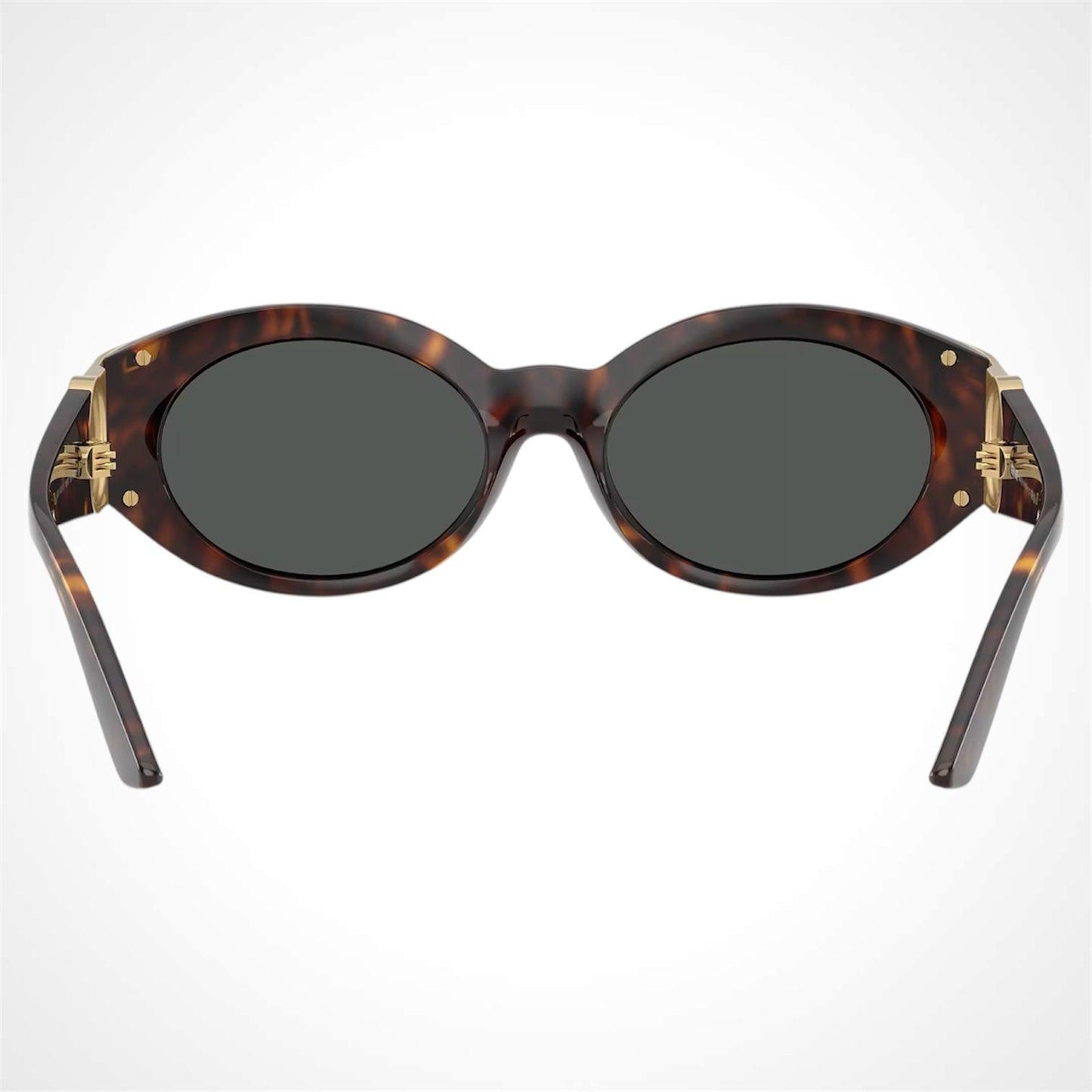 VERSACE 0VE4503U 108/87 gold Medusa medallion on brown tortoise oval sunglasses back view