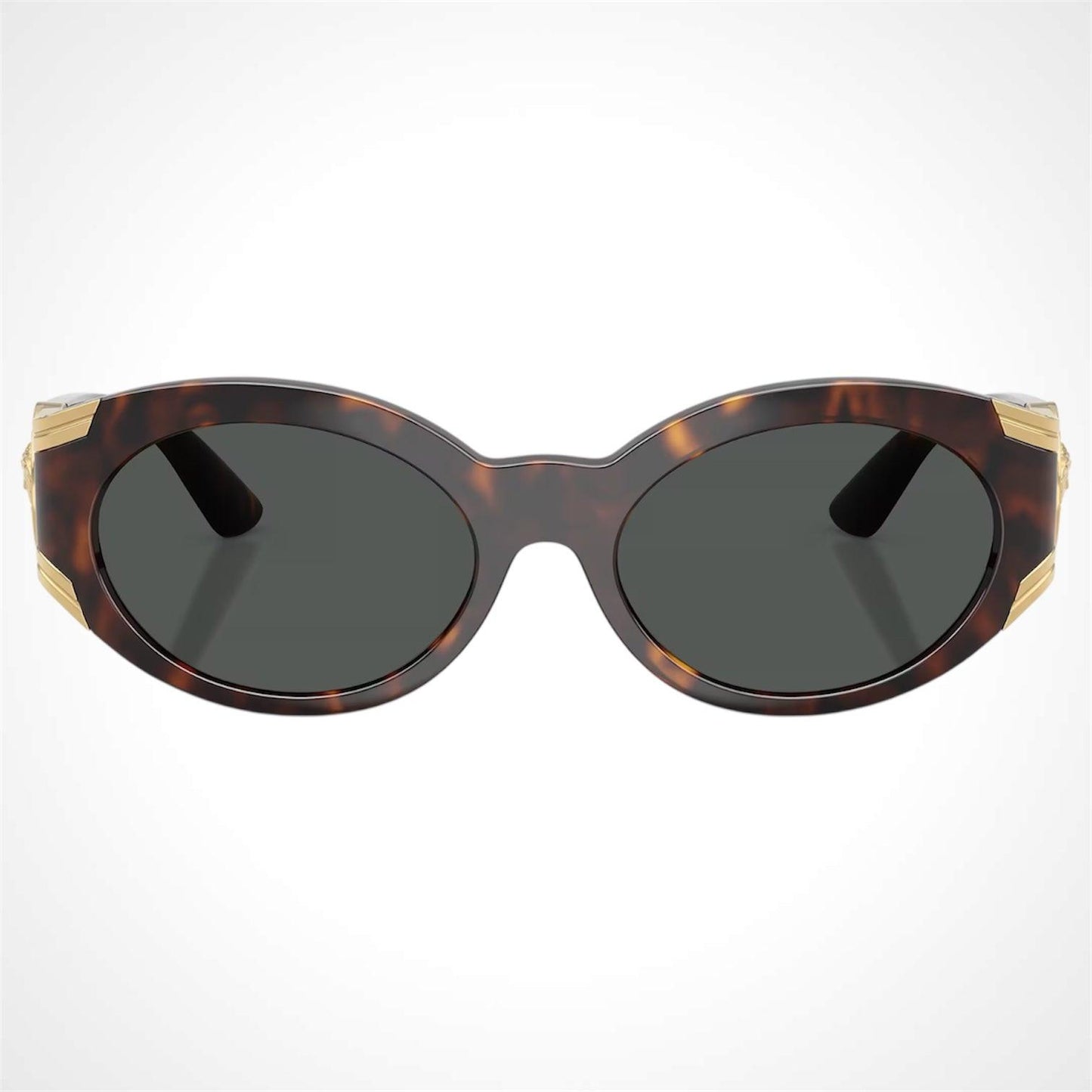 VERSACE 0VE4503U 108/87 brown tortoise oval gold Medusa sunglasses front view