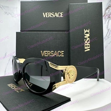 VE4503U GB1/87 Versace Black Sunglasses with box and case 
