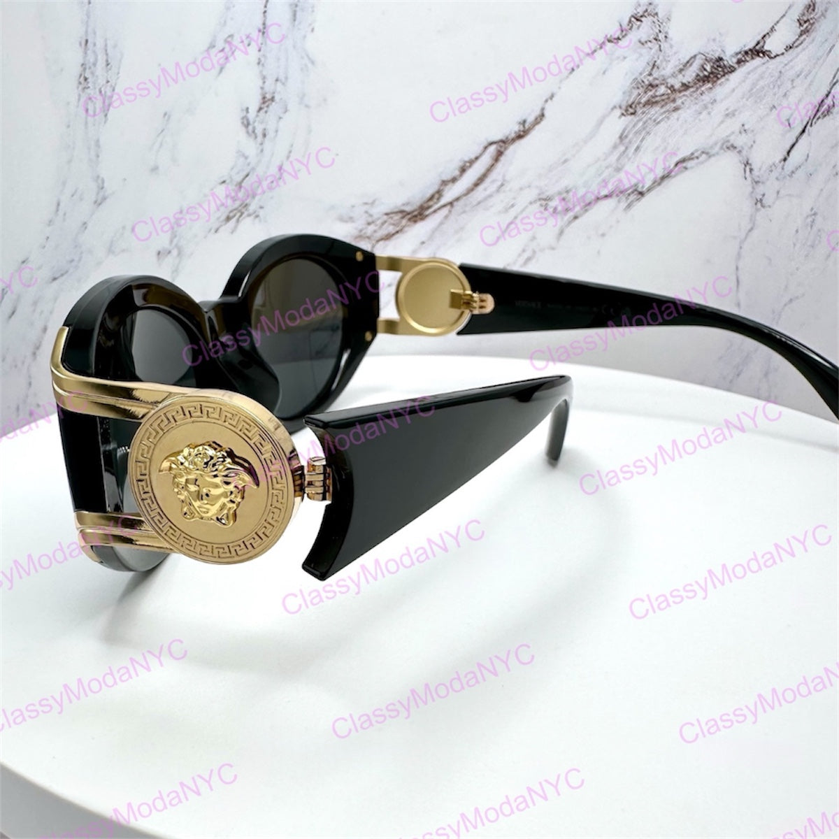 VE4503U GB1/87 Versace black Sunglasses front view 
