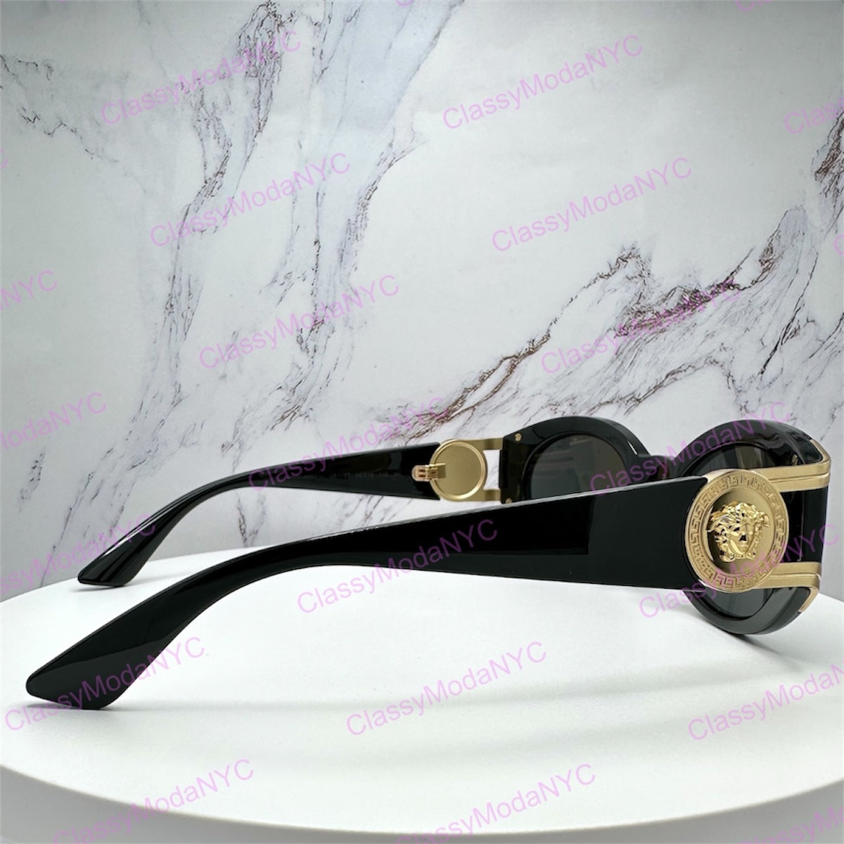 VE4503U GB1/87 Versace black Sunglasses front view 
