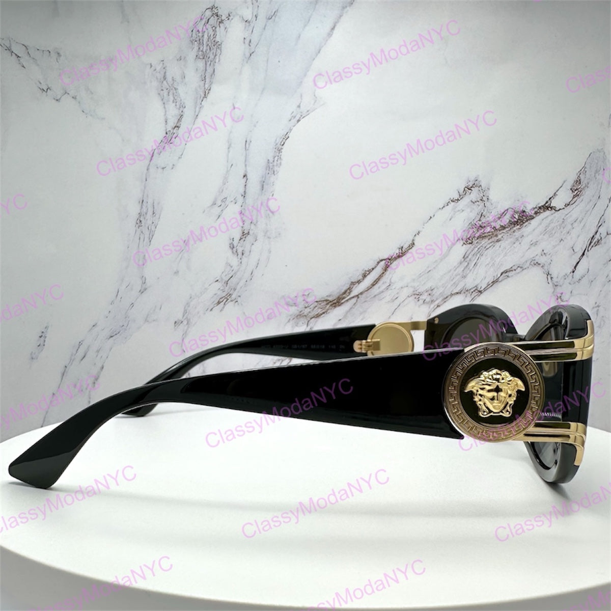 VE4503U GB1/87 Versace black Sunglasses front view 