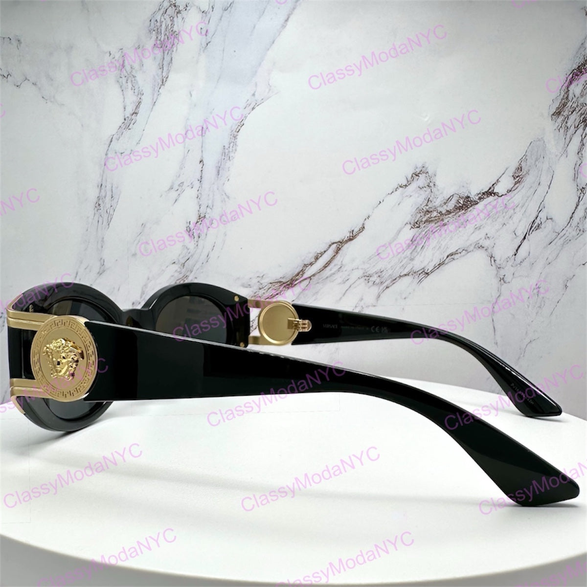 VE4503U GB1/87 Versace black Sunglasses front view 