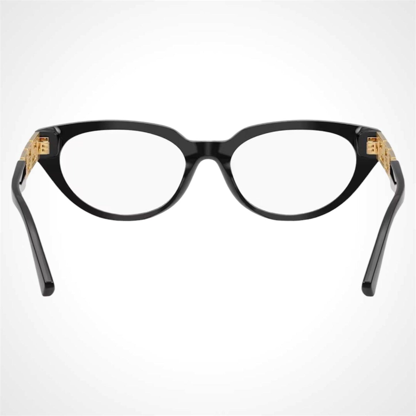 Versace VE3384 Gb1 black cat eye gold metal arms back view