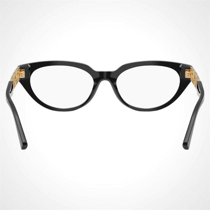 Versace VE3384 Gb1 black cat eye gold metal arms back view