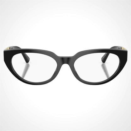 Versace VE3384 Gb1 black cat eye gold metal Greca logo eyeglasses front frame