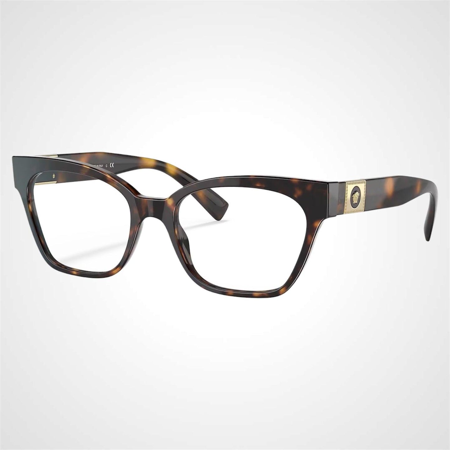 Versace VE3294 108 brown havana acetate square gold optical glasses
