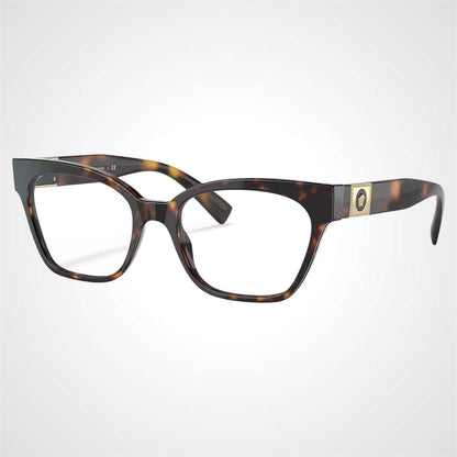 Versace VE3294 108 brown havana acetate square gold optical glasses