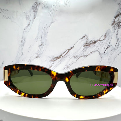 Versace brown tortoise shell sunglasses VE4501 551471 with gold accents front view 