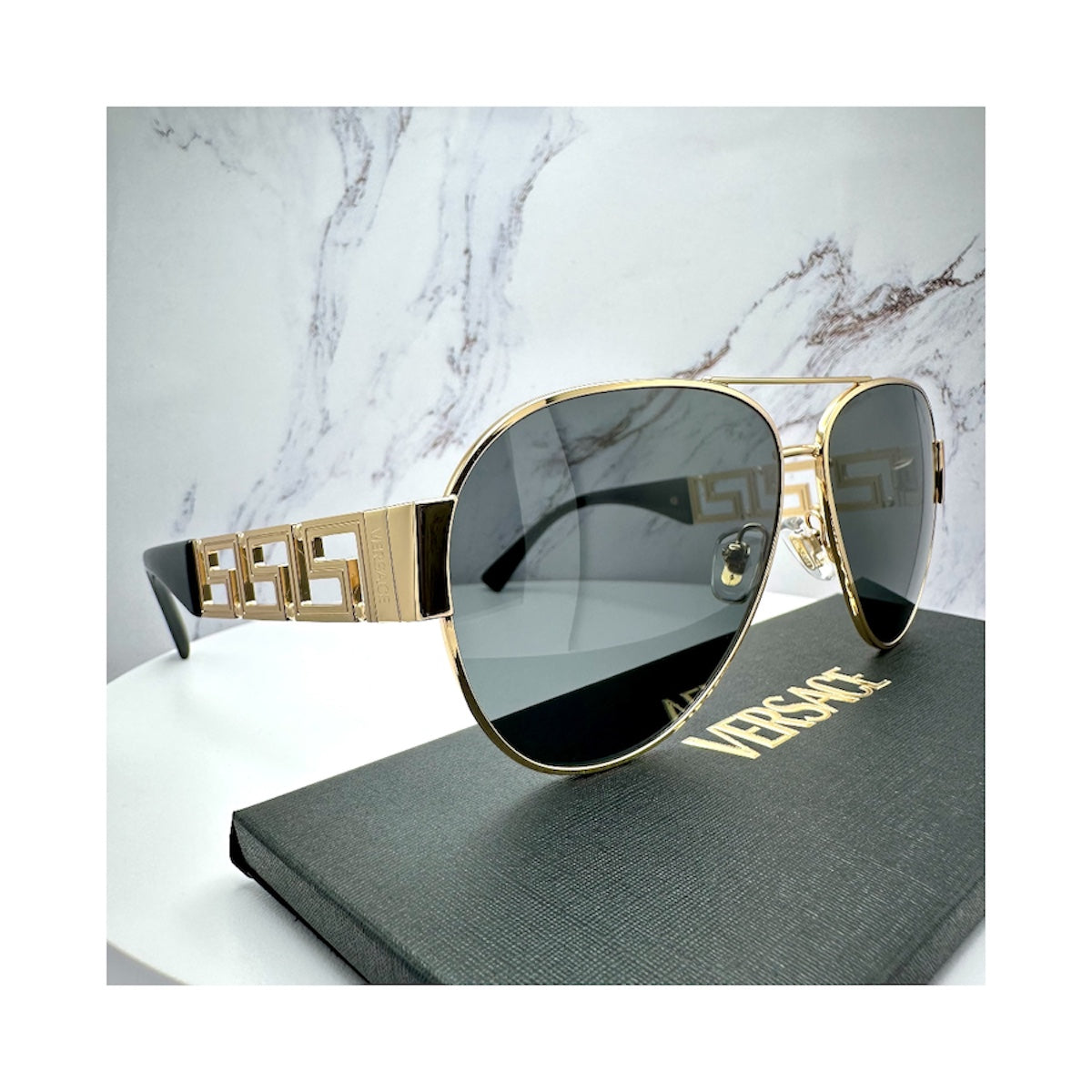 Versace VE2289 1002/87 sunglasses aviator pilot metal 