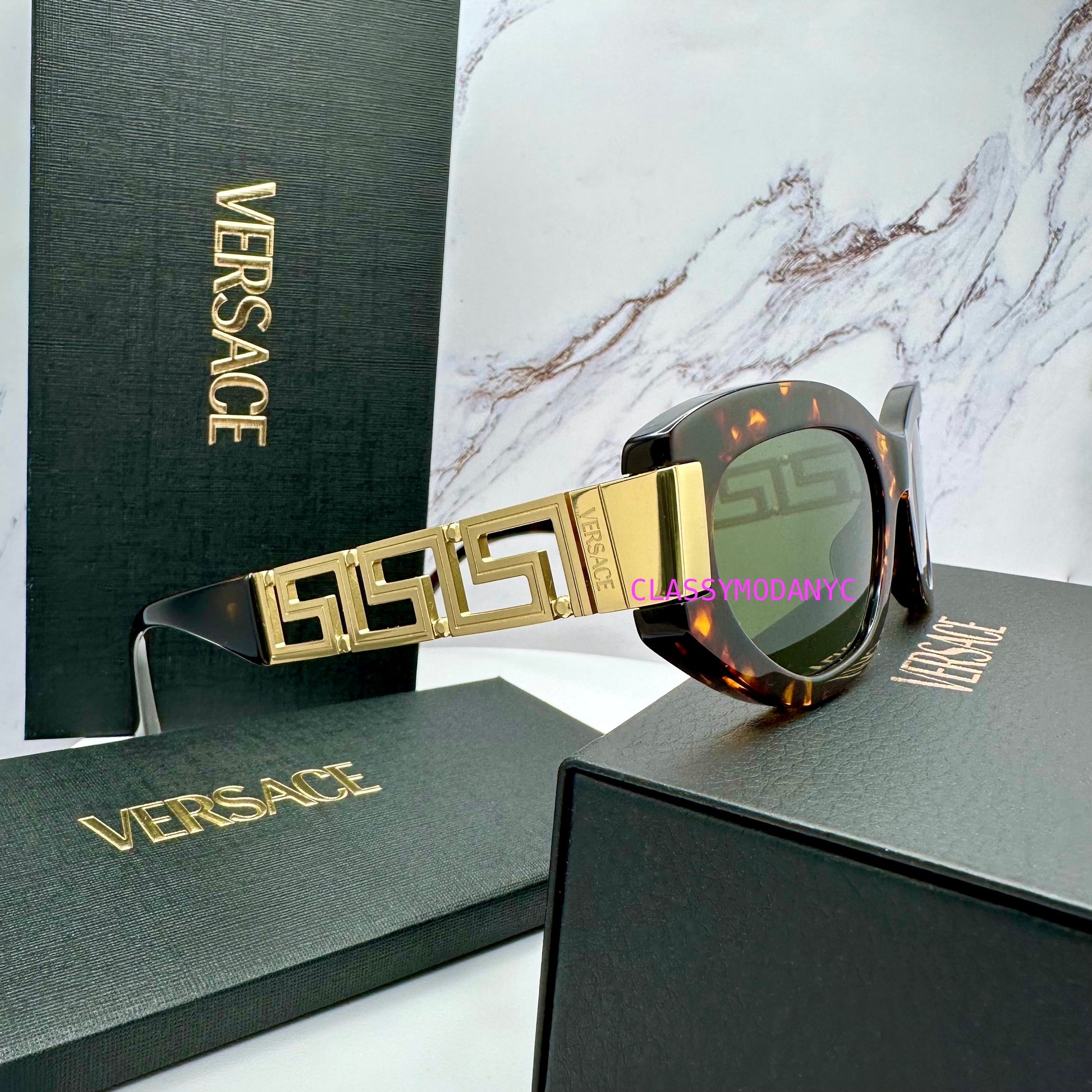 Versace brown sunglasses VE4501 551471 with gold accents 