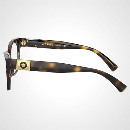 Versace VE3294 108 brown havana acetate square gold medusa eyeglasses side view