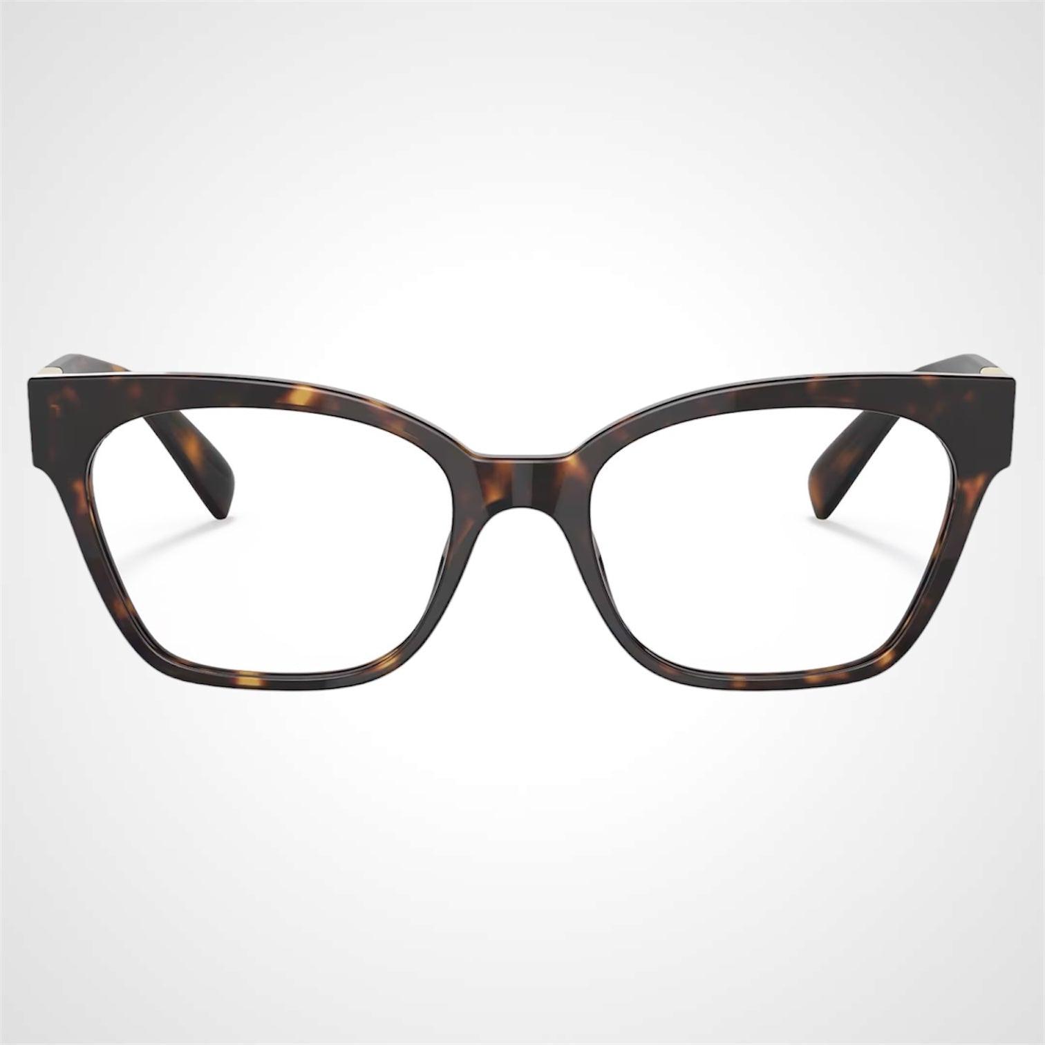 Versace VE3294 108 brown havana acetate square gold eyeglasses front frame