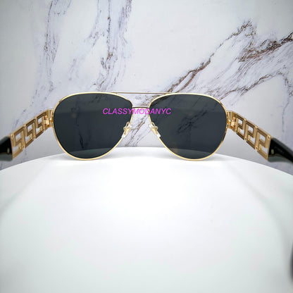 VERSACE VE2289 1002/87 gold metal aviator sunglasses back view