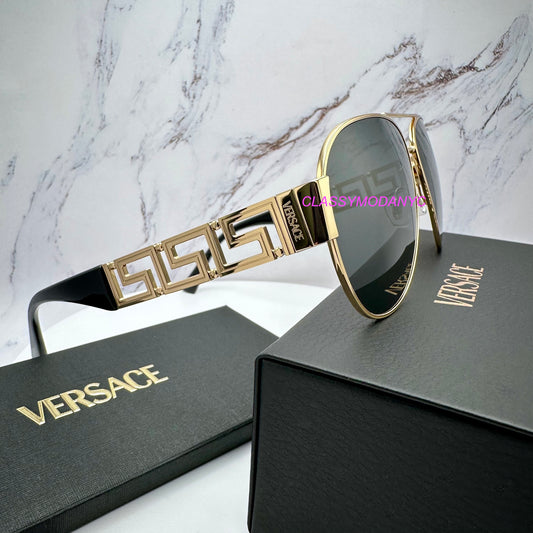 Versace sunglasses VE2290 1002/87 aviator gold metal mens sunglasses angle view