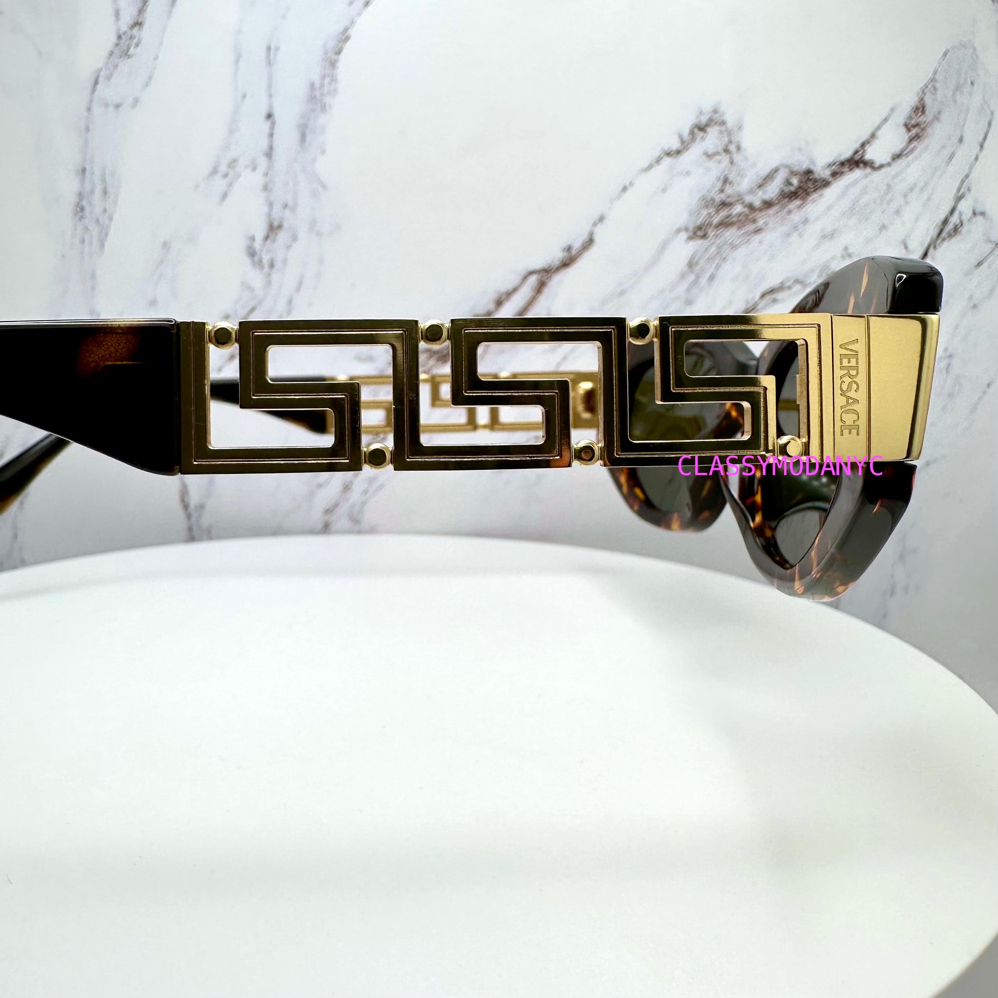 Versace Sunglasses VE4501 551471 for women in brown with green lens 