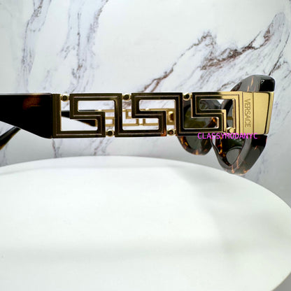 Versace Sunglasses VE4501 551471 for women in brown with green lens 