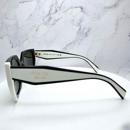 PRADA 0PR15WS 09Q5S0 black white talc square oversized symbole sunglasses for women