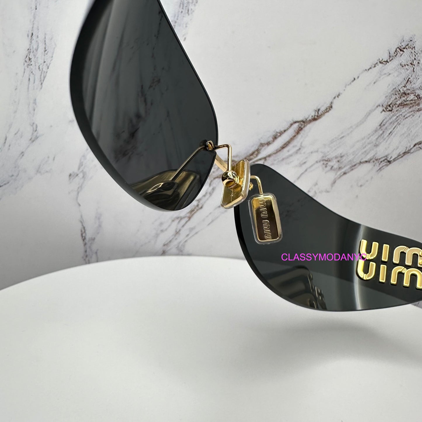 miu miu sunglasses for women MUA51S gold dark grey 5AK5S0 75mm