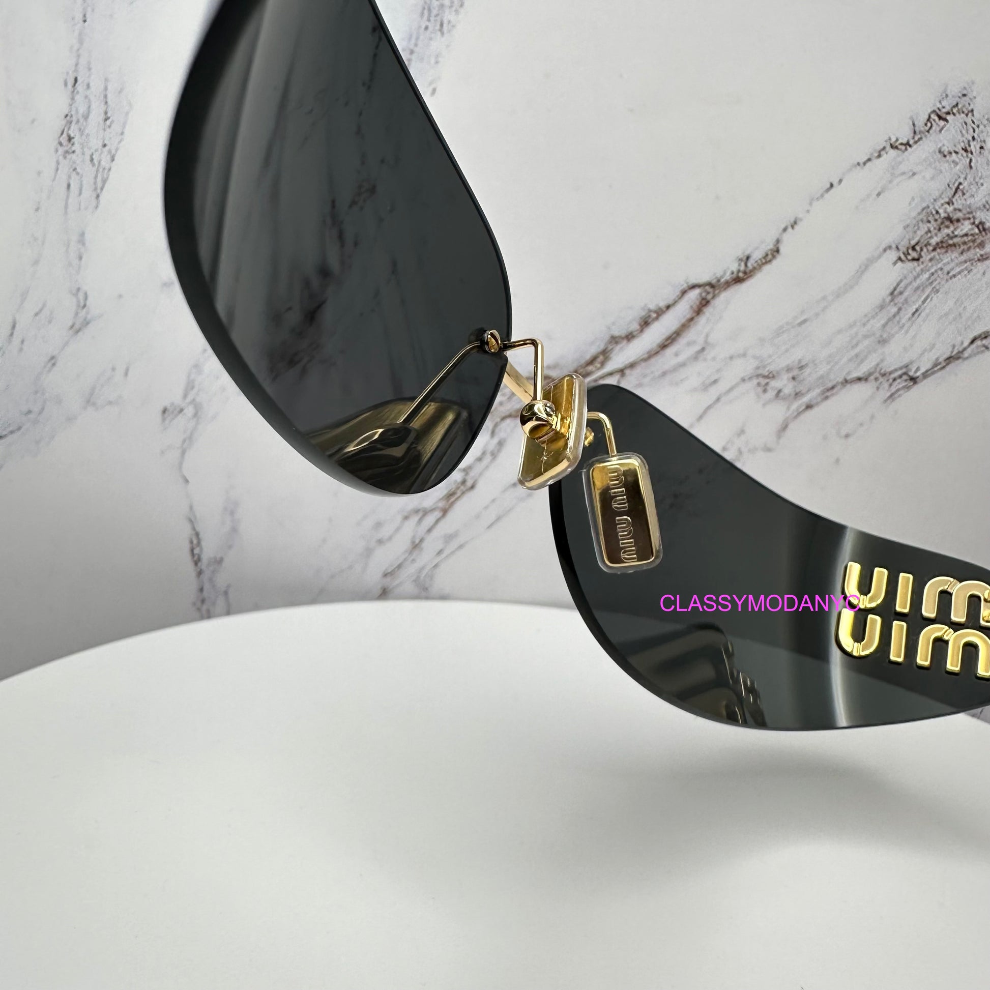 miu miu sunglasses for women MUA51S gold dark grey 5AK5S0 75mm