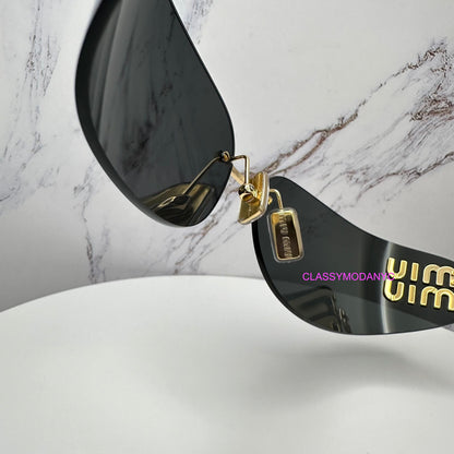 miu miu sunglasses for women MUA51S gold dark grey 5AK5S0 75mm